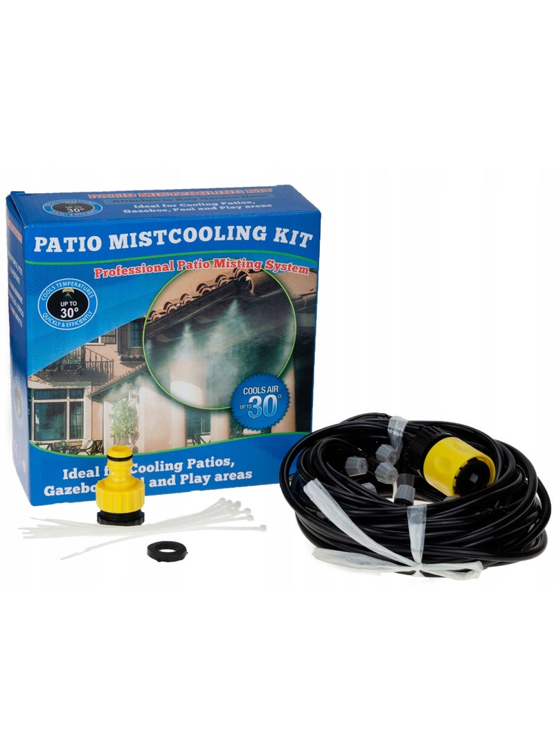 Patio Mist Cooling Kit Professional Outdoor Misting System with Hose Nozzles and Tap Connector for Garden Patio Gazebo Terrace Balcony Backyard Cooling During Hot Summer Days - Image 1