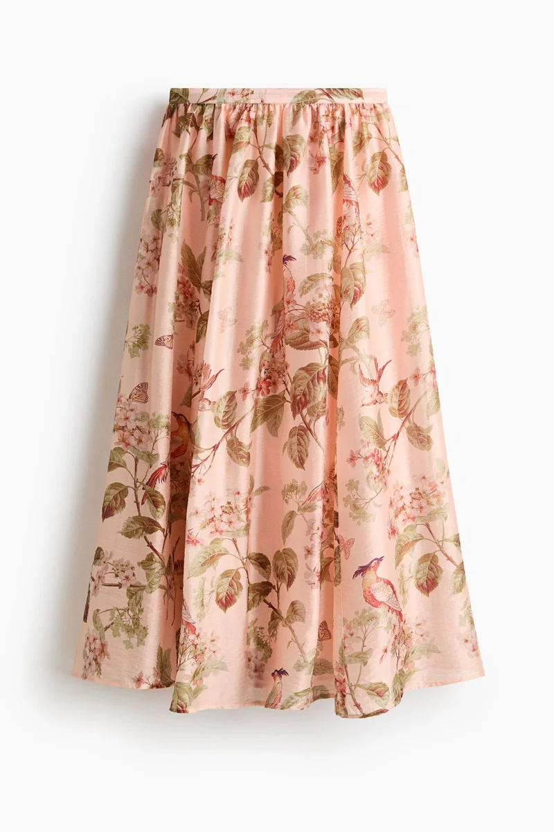 اتش اند ام تنّورة واسعة مُزين بطبعة