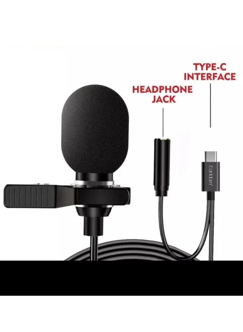 Earldom Mini Portable Microphone Type C, Wired Condenser Microphone, Conference Mini Microphone - Image 2