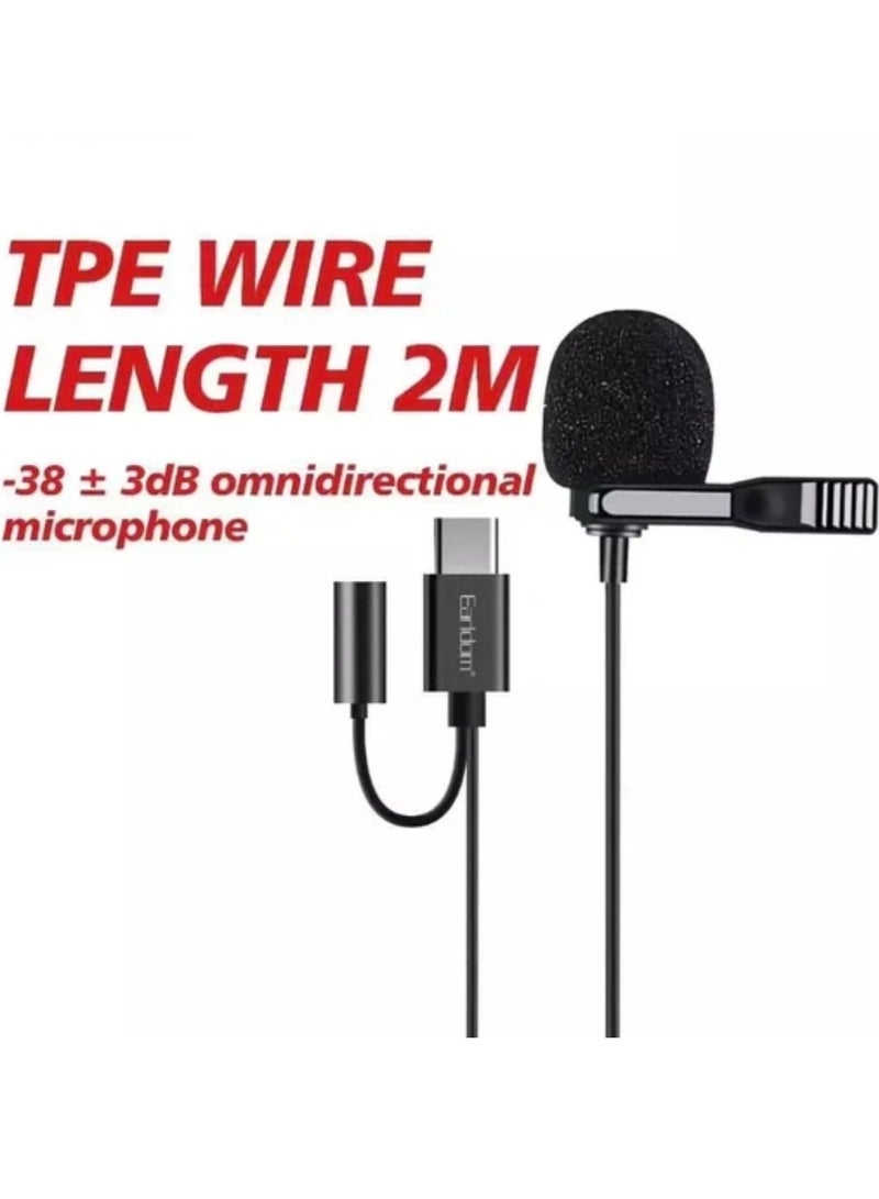 Earldom Mini Portable Microphone Type C, Wired Condenser Microphone, Conference Mini Microphone - Image 4