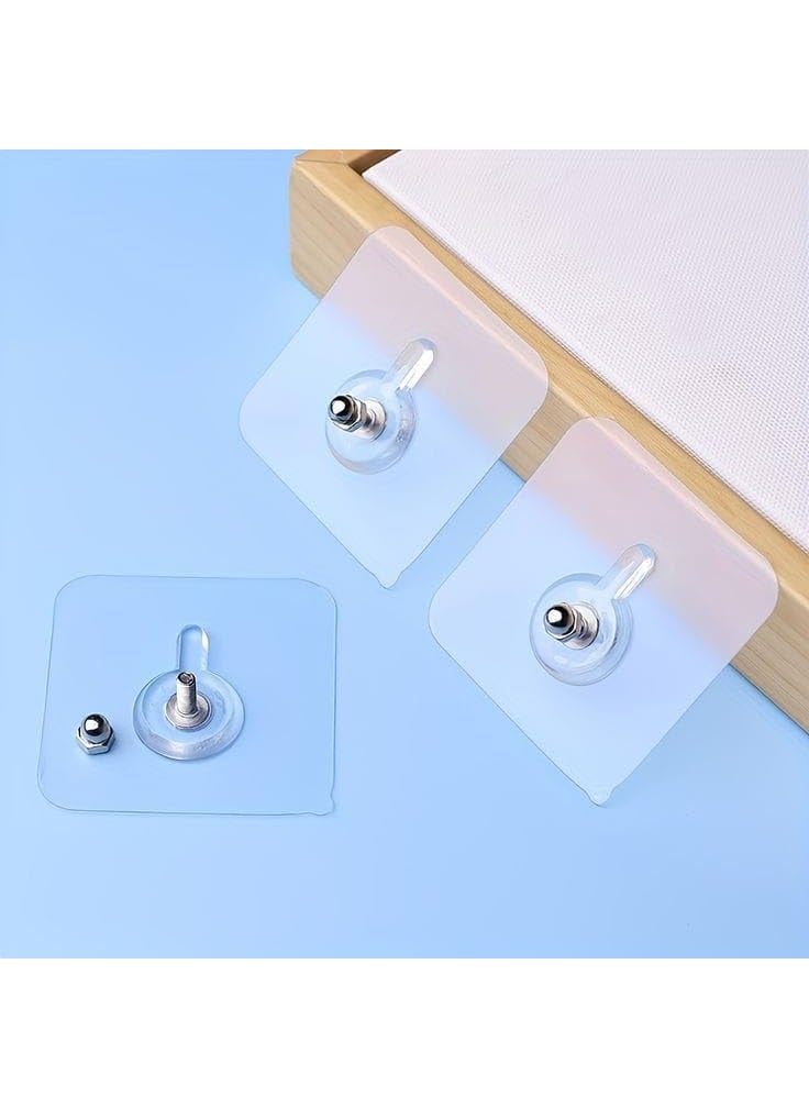 Keuze Keuze Heavy Duty Self Adhesive Transparent Nail Hook for Wall Mount Easy Install without Drilling on Smooth TileGlassMetalWoodLaminates Used in Kitchen Living Room Bathroom Bedroom Set of 10  - Image 4