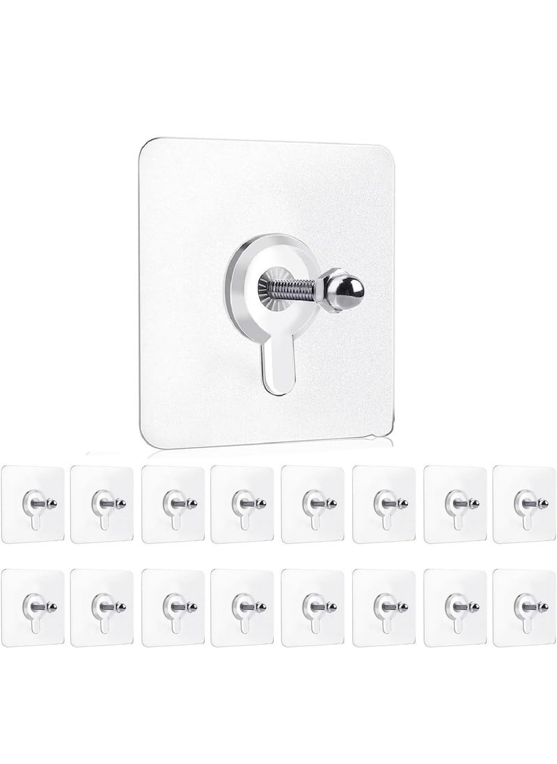 Keuze Keuze Heavy Duty Self Adhesive Transparent Nail Hook for Wall Mount Easy Install without Drilling on Smooth TileGlassMetalWoodLaminates Used in Kitchen Living Room Bathroom Bedroom Set of 10  - Image 1