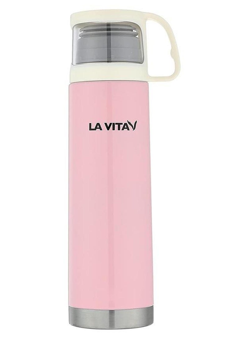LA VITA Thermos Stainless Steel With Cup -Pink - Image 1