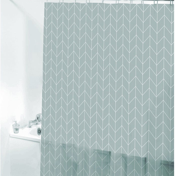 general PEVA Shower Curtain with Starfish Pattern, Waterproof Bathroom Partition with Hooks - Image 1