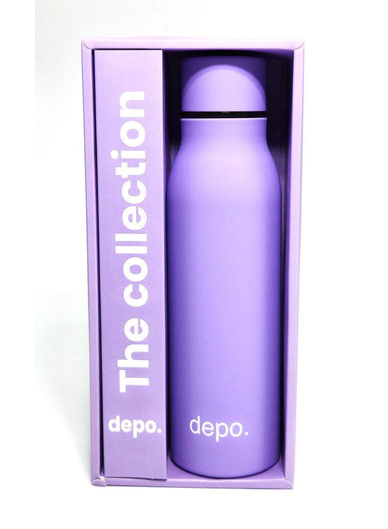 Depo Double-Wall Stainless Steel Vacuum Insulated Water Bottle (500 ml) - Hot & Cold Thermal Flask, Leak-Proof & BPA-Free Portable Water Flask for Travel, Gym, Office & Daily Use - Purple - Image 4