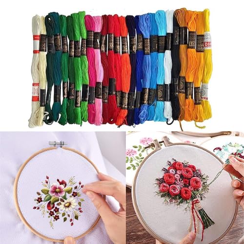 GEMSY Gemsy Crochet Aluminum Hook Pack of 12 and Embroidery Thread 50 pcs Ultimate Sewing Craft Sweater Woolen Cloth Yarn Thread Needles Kit for Knitting Projects DIY - Image 3