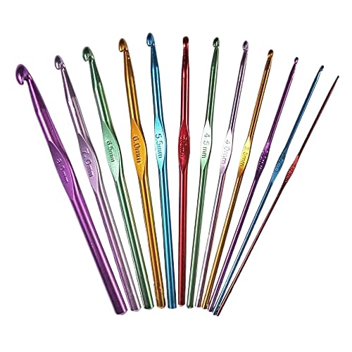 GEMSY Gemsy Crochet Aluminum Hook Pack of 12 and Embroidery Thread 50 pcs Ultimate Sewing Craft Sweater Woolen Cloth Yarn Thread Needles Kit for Knitting Projects DIY - Image 2