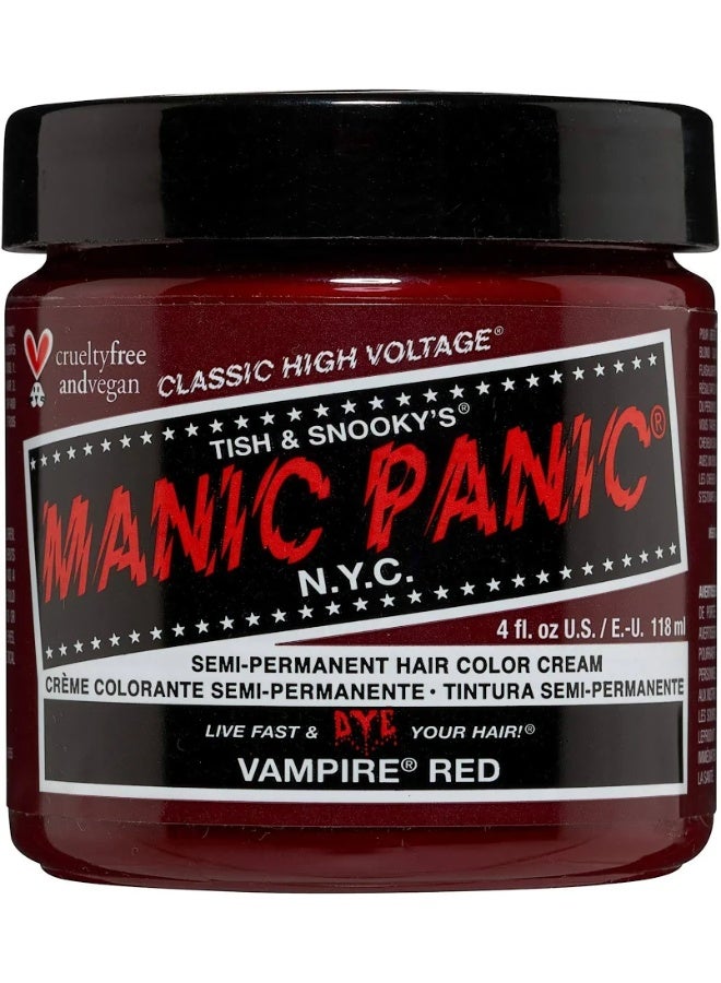 Manic Panic Classic High Voltage Semi-Permanent Hair Color Cream Vampire Red 118ml - Image 1
