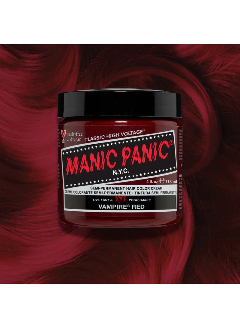 Manic Panic Classic High Voltage Semi-Permanent Hair Color Cream Vampire Red 118ml - Image 3