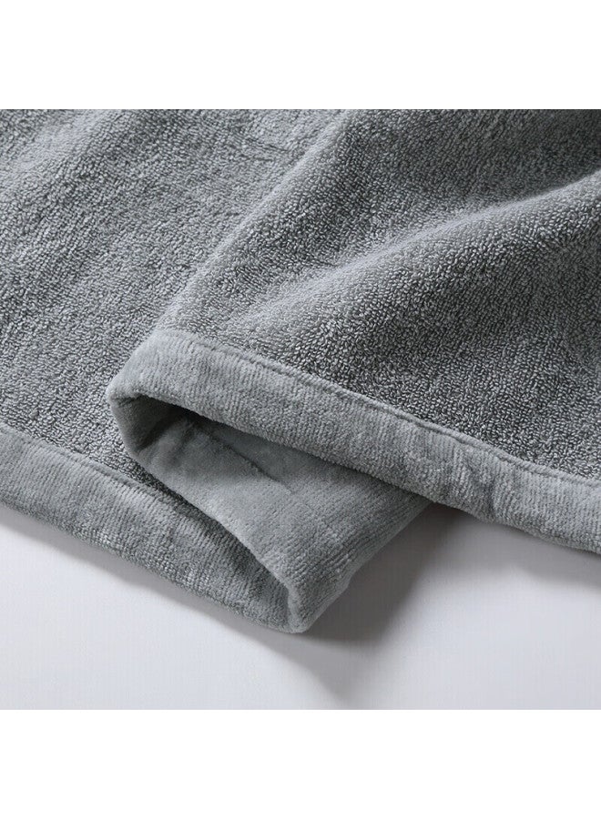 Canasin Kang'erxin Five-star Hotel Pure Cotton Bathrobe, All-cotton Absorbent Couple Adult Bathrobe Sleepwear Long Style, Elegant Gray, L - Image 3