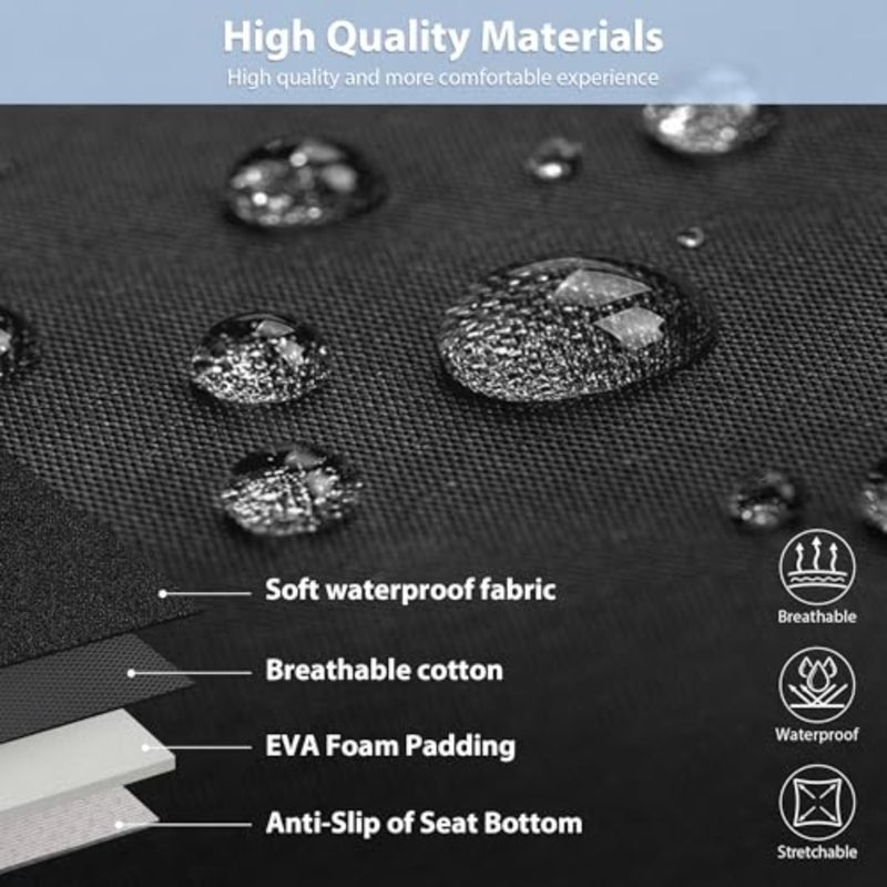 Waterproof Car Seat Covers Front Seats Only with 5mm Composite EVA, Neoprene Car Seat Cover with Separate Headrest Cover, Quick Setup Universal Fit for Car SUV Trucks, Airbag Compatible Gray - Image 4