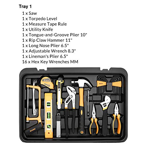 DEKOPRO 258 Piece Tool Kit with Rolling Tool Box Socket Wrench Hand Tool Set Mechanic Case Trolley Portable - Image 4