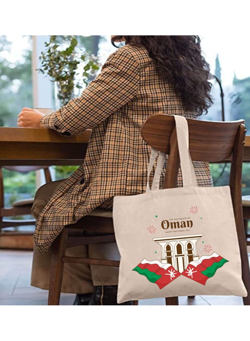 Oman National Day Cotton Tote Bag - A Reusable and Eco-Friendly Way to Show Your Omani Spirit - Image 3