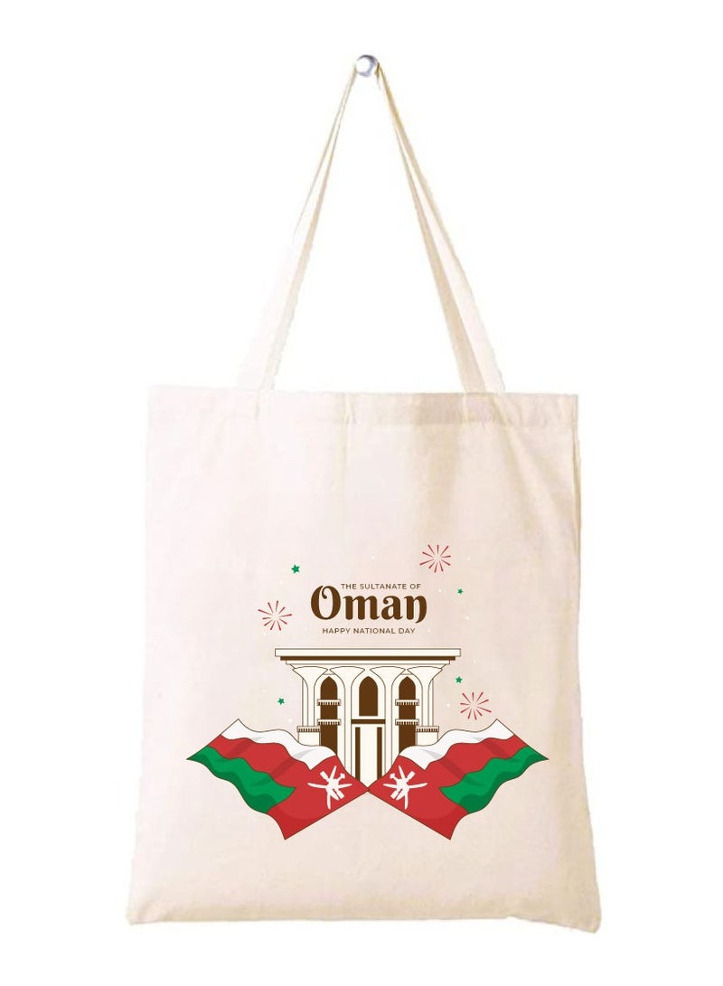 Oman National Day Cotton Tote Bag - A Reusable and Eco-Friendly Way to Show Your Omani Spirit - Image 1