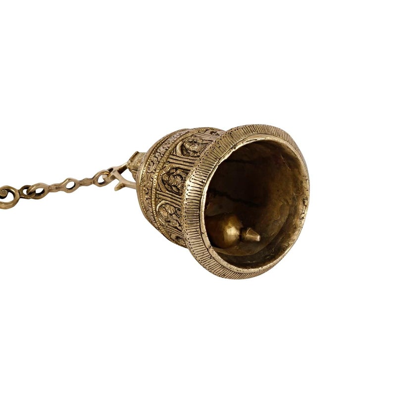 Kartique Kartique Brass Dashavatar Wall Hanging Bell Gold Color Height 8.5 Inch  - Image 3