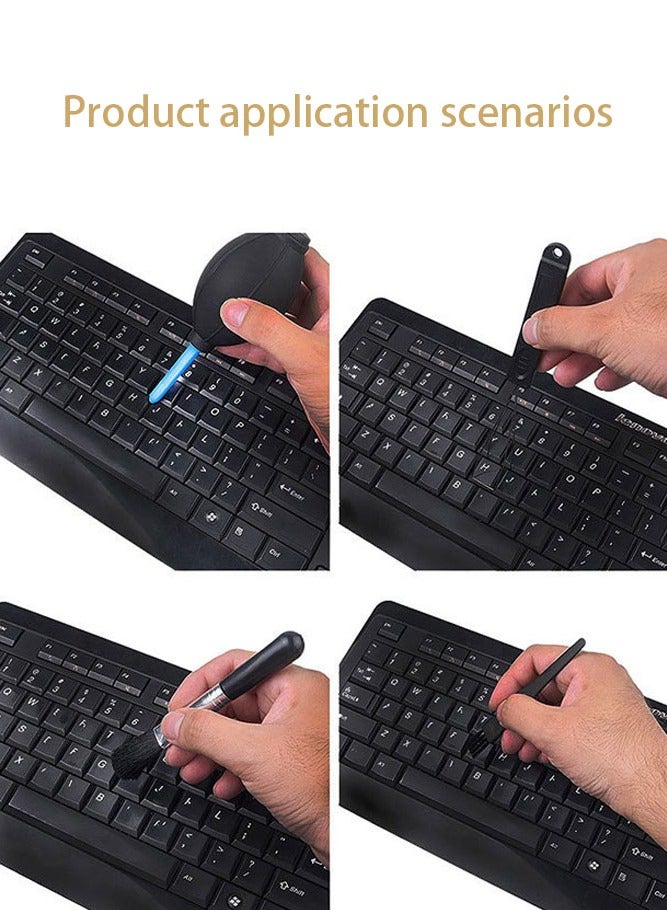 بالمعنى مجموعة تنظيف لوحة المفاتيح، مجموعة تنظيف لوحة مفاتيح الكمبيوتر المكونة من 4 قطع - Image 3