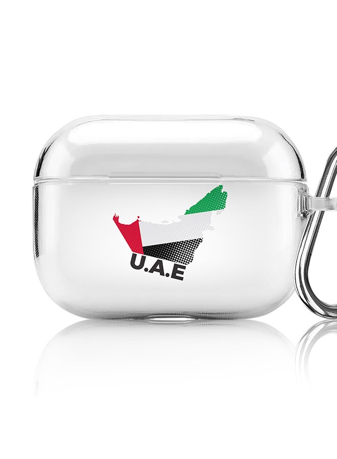 Stylizedd Classic Clear printed Case for Apple AirPods Pro 2nd Generation Thin Transparent Cover [Designed for Apple AirPods Pro 2nd Generation] - UAE Map - Image 1