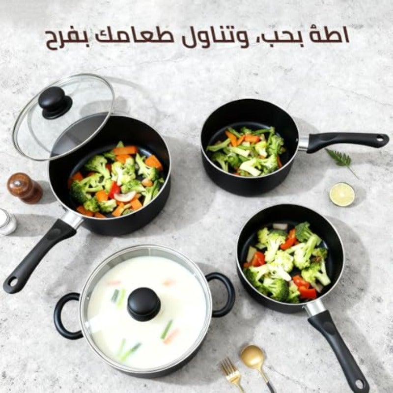 طقم أدوات طهي غير لاصق مكون من 18 قطعة غير سام وصحي من الألمنيوم لحمام ومقلاة طهي مع مجموعات مقالي وصحون طهي وأواني تبخير وخالية من PFOA رمادي - Image 5