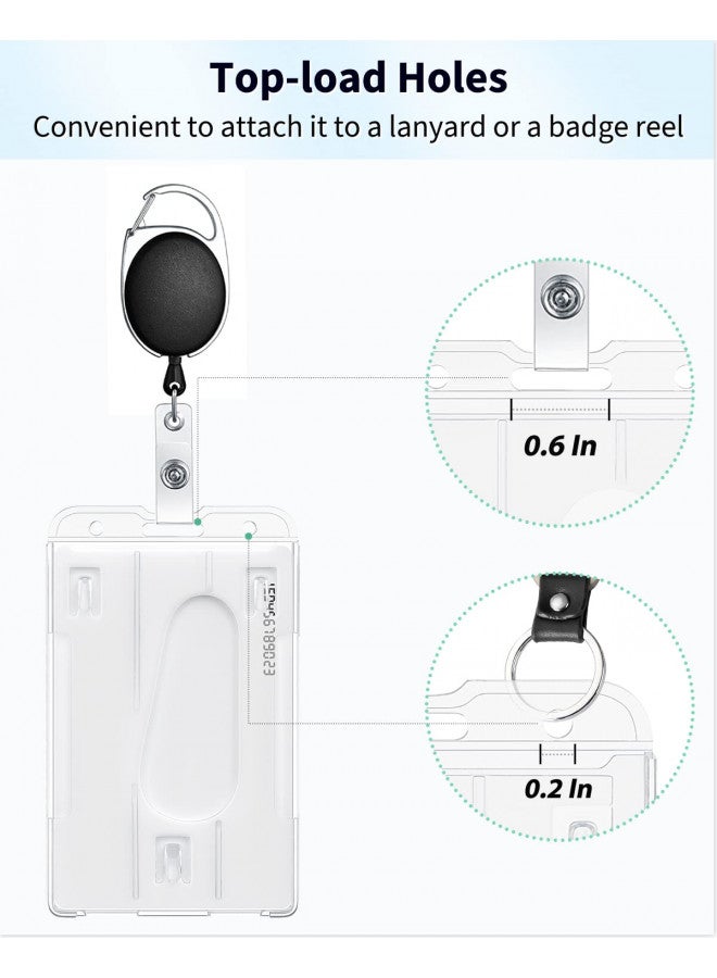 Pawfly Pawfly Vertical 2-Card Badge Holder with Thumb Slot Hard Transparent PC Case Protector for Office School IDs Credit Cards Drivers Licenses and Passes, 5 Pack  - Image 5