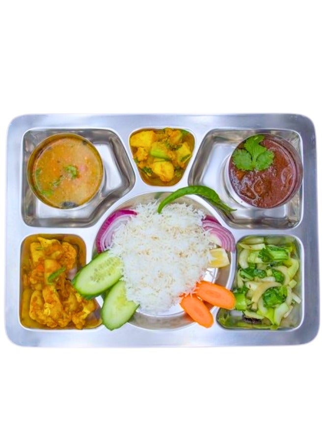 سرفيس طعام ستانلس ستيل مكون لى 6 اقسام - Image 1