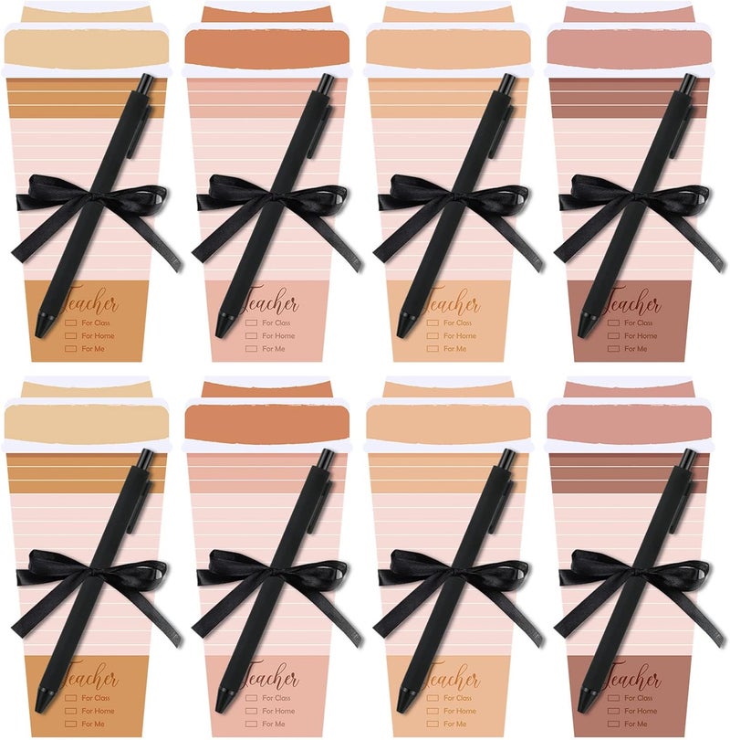 كلاراكو دفتر ملاحظات على شكل فنجان قهوة للمعلمين من كلاركو مع قلم، دفتر ملاحظات ليوم الممرضات، دفاتر ملاحظات للعطلات، دفتر ملاحظات للشتاء، قائمة التسوق، ملاحظات للمهام ليوم الممرضات، العمل والدراسة، أعياد الميلاد، يوم المعلم (8 مجموعات) - Image 1