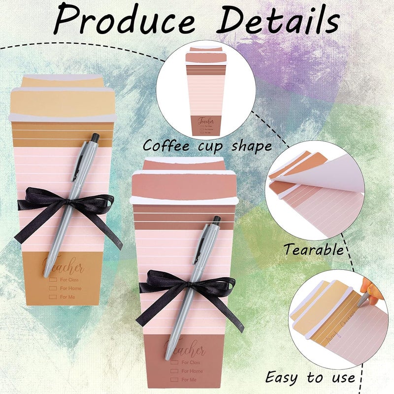 كلاراكو دفتر ملاحظات على شكل فنجان قهوة للمعلمين من كلاركو مع قلم، دفتر ملاحظات ليوم الممرضات، دفاتر ملاحظات للعطلات، دفتر ملاحظات للشتاء، قائمة التسوق، ملاحظات للمهام ليوم الممرضات، العمل والدراسة، أعياد الميلاد، يوم المعلم (8 مجموعات) - Image 3
