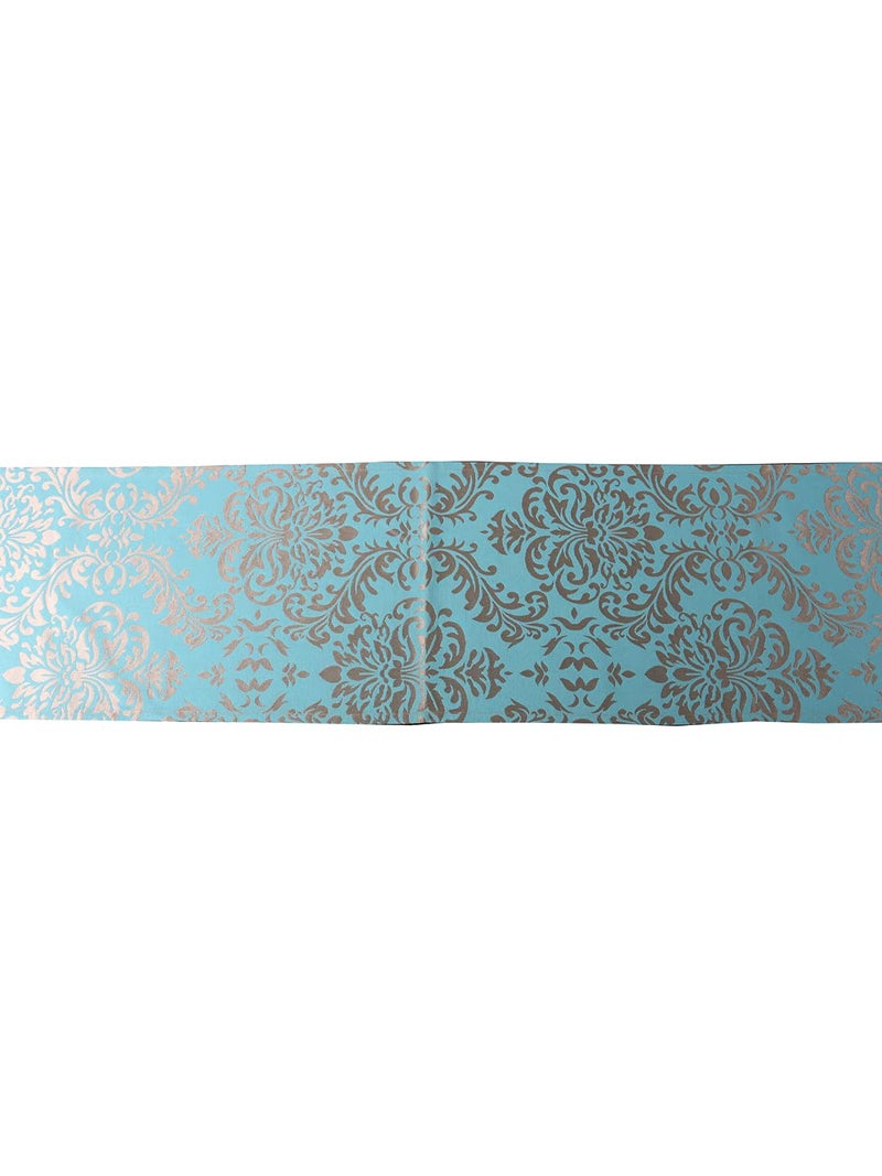 Home - The Best is for You Cotton Table Runner with Woven Damask Design (Turquoise, 13X60 Inch) - Pack of 1 - Image 3