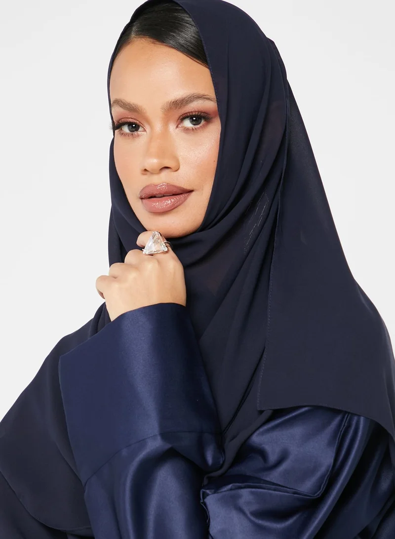 Khizana Satin Abaya With Sheila