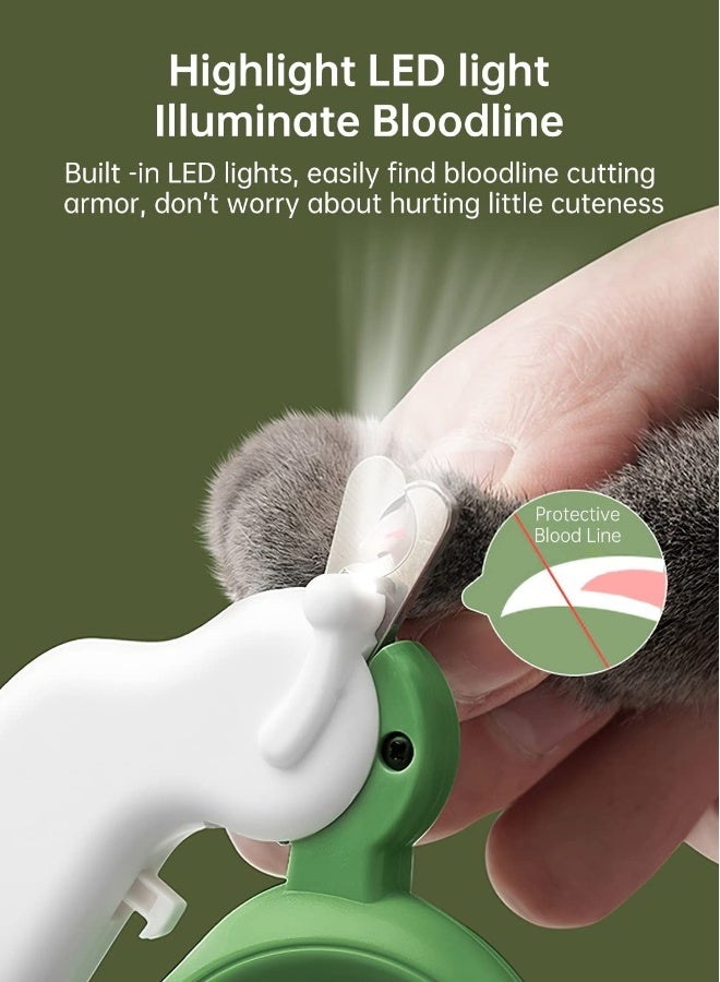 Dog Cat Pet Nail Clippers Pet Nail Clipper with Two Speed Ultra Bright LED Light For Nail Bloodline to Preventing Over Cutting With Hidden Nail File