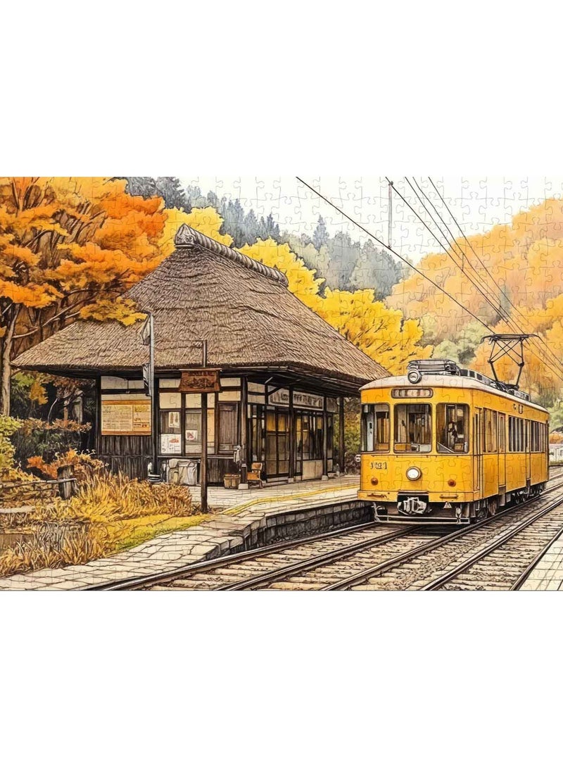 ZEPONOVA 1000-Piece Maple Forest Train Jigsaw Fun Puzzle – Challenging Brain Teaser & Stress Relief & Decorative Art for kid Early Education Development Toy Set, 700x500mm - Image 2