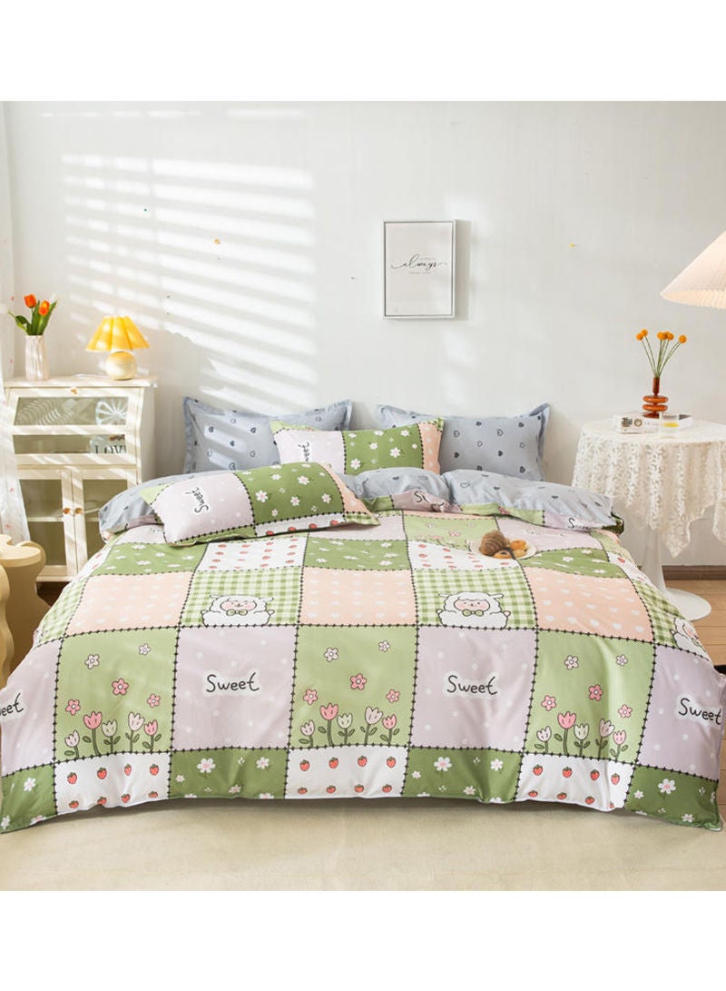 Sharpdo 4-Pieces Bed Sheet Set, Polyester Soft Quilt Cover, Wothout Core, With 1 Quilt Cover 150*200cm 1 Flat Sheet and 2 Pillowcases - Image 2