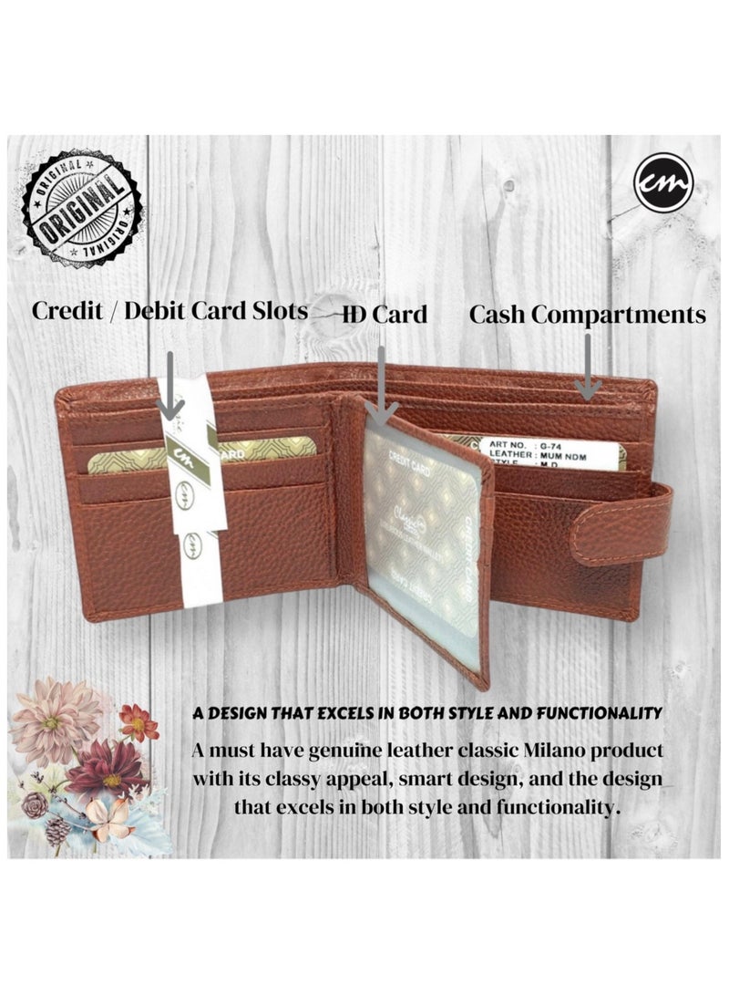 Classic Milano Classic Milano Wallet for Men - Genuine Leather Card Holder Wallet, RFID Blocking Bifold Mens Wallet with Coin Pouch, Slim Wallet for Men, Durable Man Wallet - Ideal Gift  - Image 3