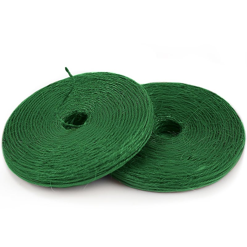 PerkHomy 800 Feet 2Pcs 400Feet Garden Twine Strong Natural Jute Long Green Twine for Gardening Tomato Climbing Plant Tie Floristry Crafts Gift Wrapping Packing Decor