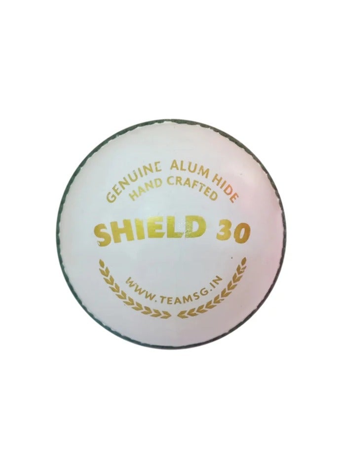 SG Shield 30 White Youth Cricket Leather Ball for Juniors, Hand Crafted, 4 piece Constructions, For Tournament, Club, School matches & practice - Image 1