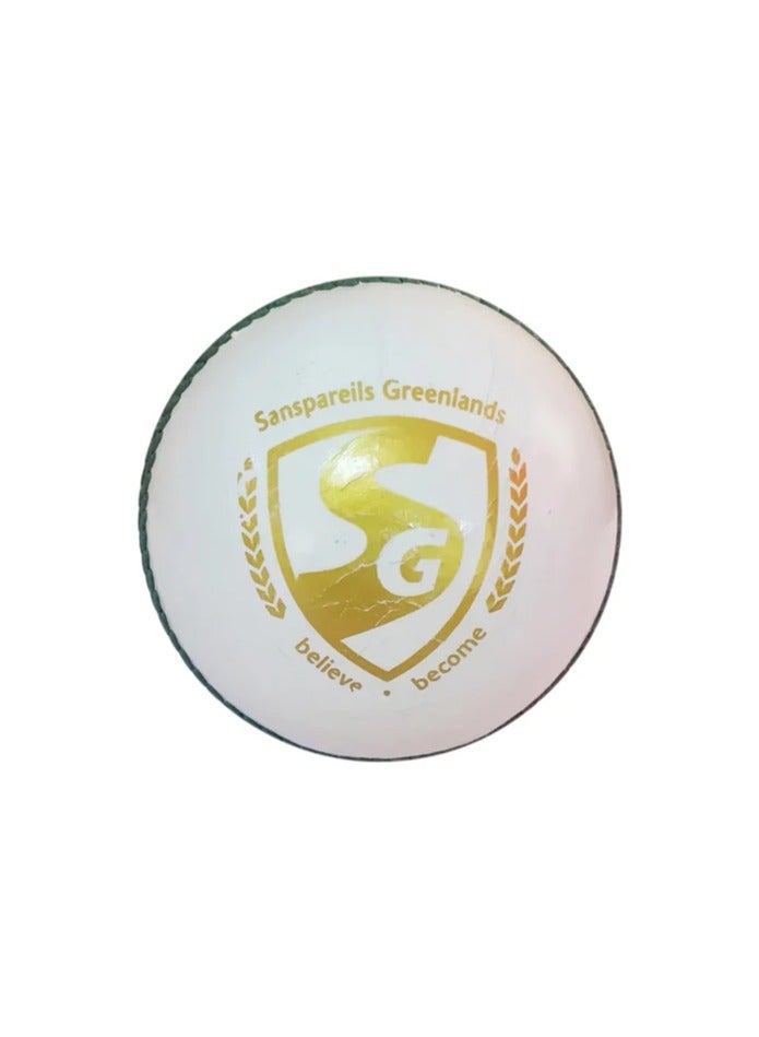 SG Shield 30 White Youth Cricket Leather Ball for Juniors, Hand Crafted, 4 piece Constructions, For Tournament, Club, School matches & practice - Image 2