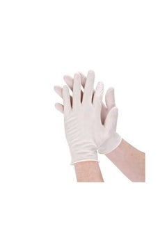 Generic Powder Free Latex Gloves White - Large - pack of 100 pcs  - Image 1