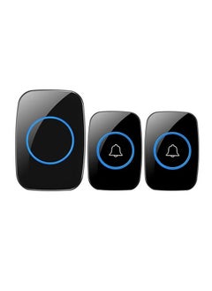 Sthxyfaith Waterproof Wireless Doorbell with UK Plug, 1 Receivers and 2 Transmitter with LED Display, 5 Levels of Volume, 60 Melodies, Cordless Doorbell for Home, Office, Apartment, Hotel, Warehouse and Anti-Theft,Black  - Image 1
