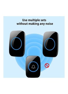 Sthxyfaith Waterproof Wireless Doorbell with UK Plug, 1 Receivers and 2 Transmitter with LED Display, 5 Levels of Volume, 60 Melodies, Cordless Doorbell for Home, Office, Apartment, Hotel, Warehouse and Anti-Theft,Black  - Image 2