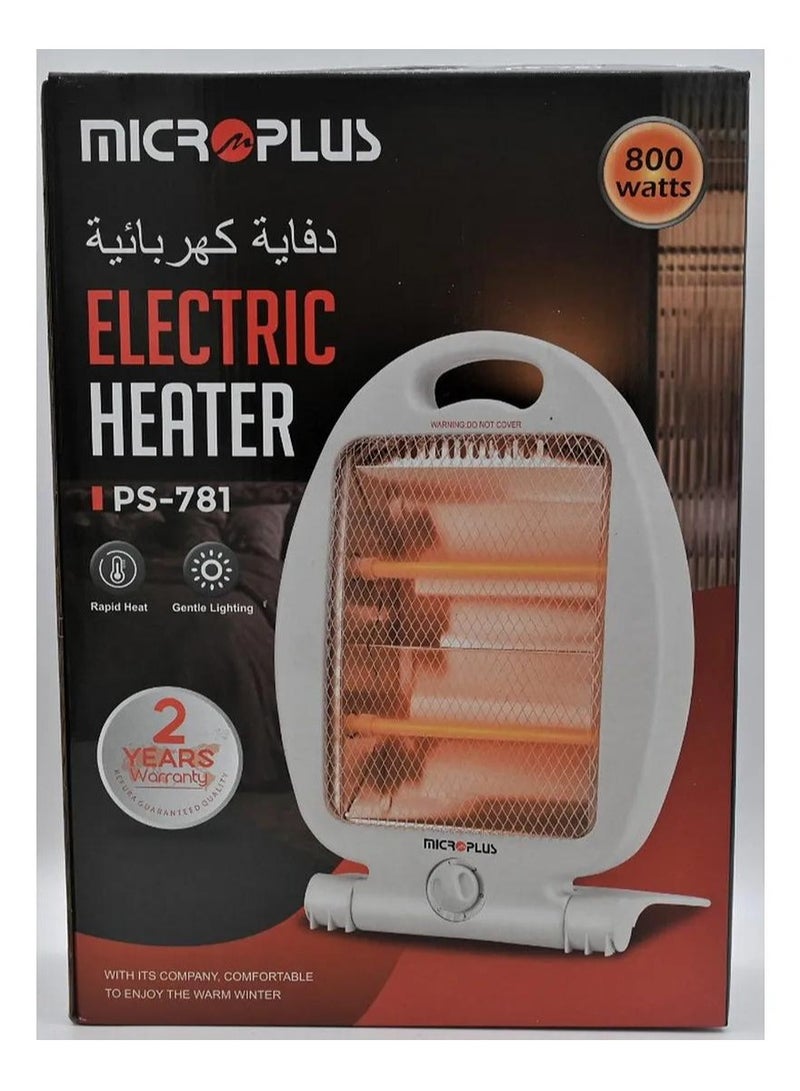 Microplus Micro Plus Electric Heater - Portable Heater Compact Design, Rapid Ha Heating, Gentle Lighting,  Room Heater PS-781, 800W , 2-Year Warranty - Image 1