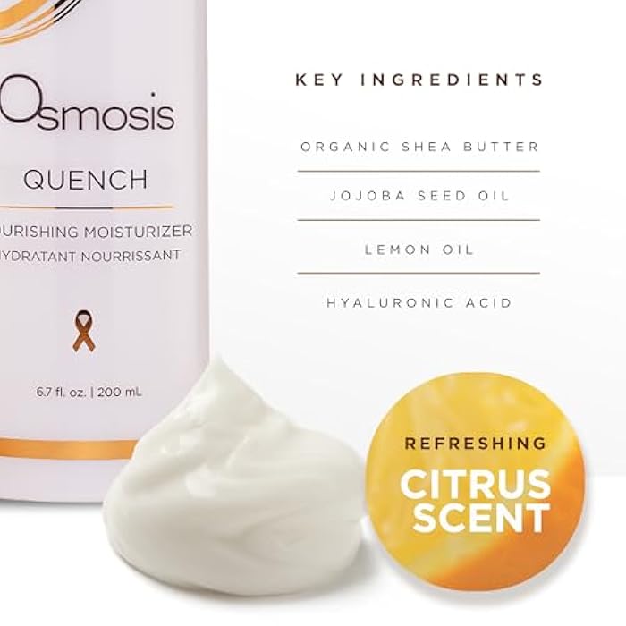 OSMOSIS QUENCH Daily Hydrating Facial Moisturizer Face Lotion with Jojoba Oil, Shea Butter, and Hyaluronic Acid, For Dry To Normal Skin - Image 4