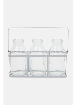 Muy Mucho 3 Packs Glasses With Tray, Transparent  - Image 1