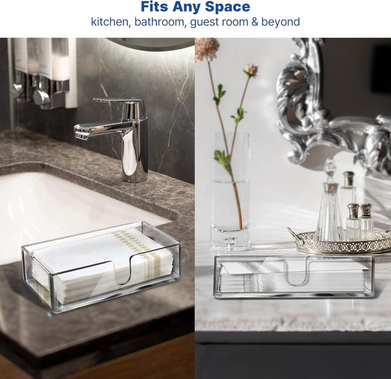 LEVIMETREE Acrylic Paper Towel Holder  5mm Clear Paper Towel Tray for Bathroom Kitchen Countertop  Trifold Multifold CFold Napkin Dispenser Guest Hand Towel Holder 985W x 475D x 275H - Image 3
