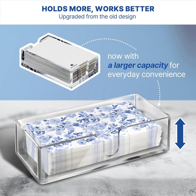 LEVIMETREE Acrylic Paper Towel Holder  5mm Clear Paper Towel Tray for Bathroom Kitchen Countertop  Trifold Multifold CFold Napkin Dispenser Guest Hand Towel Holder 985W x 475D x 275H - Image 4
