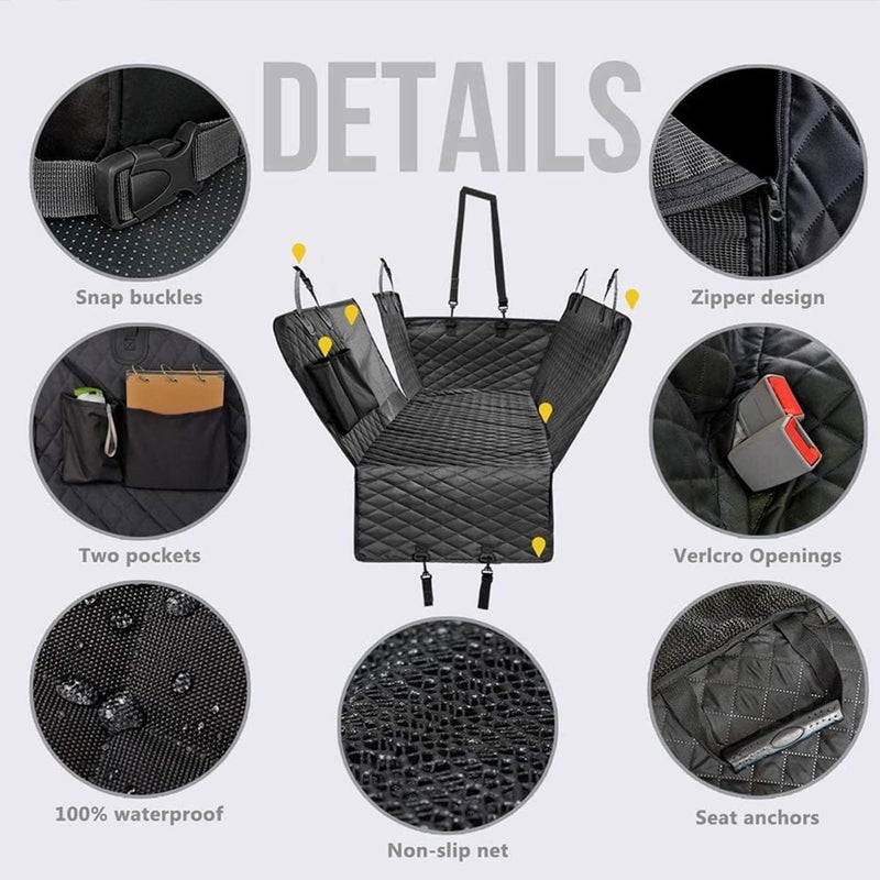 Dog Car Seat Cover, Waterproof and Scratchproof Dog Cover for Car Backseat, Nonslip Pet Car Seat with Mesh Window, Durable Hammock with Side Flaps for Cars, Trucks and SUV (A) - Image 5