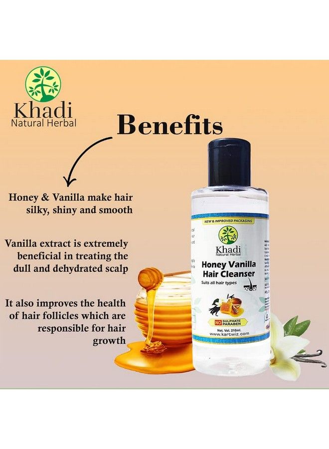 Khadi Natural Herbal Khadi Herbal Honey & Vanilla Shampoo 210 Ml(Pack Of 2) - Image 5