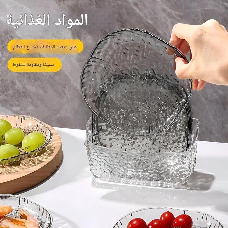 8 Pieces Serving Plate Set with Stand, Glass Dishes for Sali, Fruit, Dining, Daily Use, Hotel& - Image 2