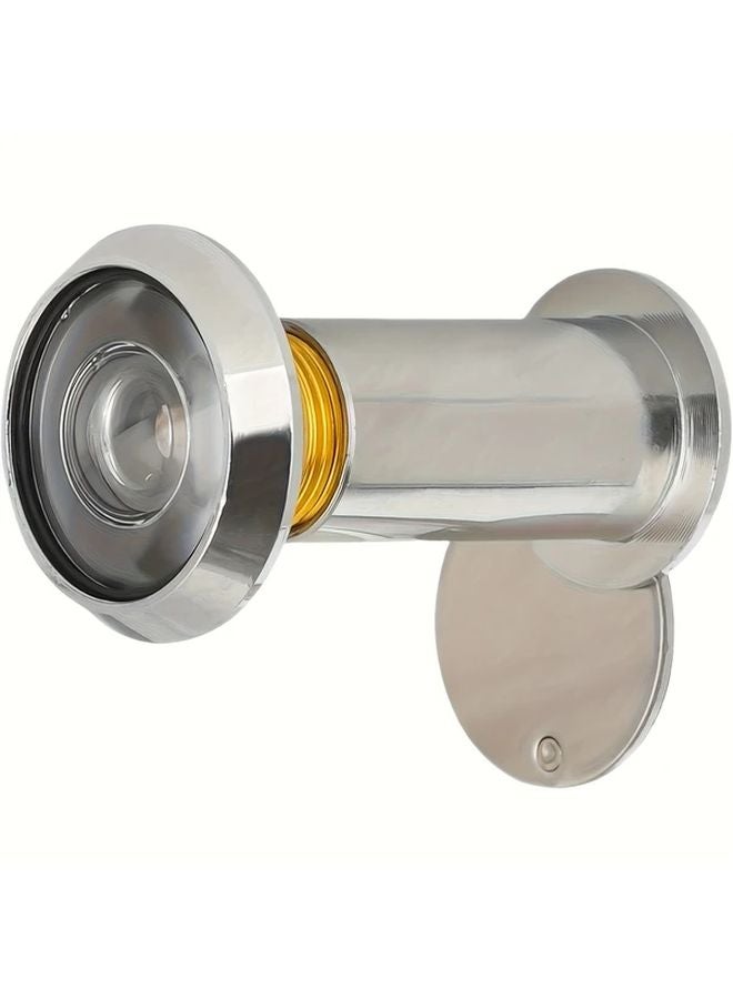 1PCS Silvery Gray Anti Theft Door Peephole Cat Eye Observer HD Glass Lens 220 Wide Angle - Image 1