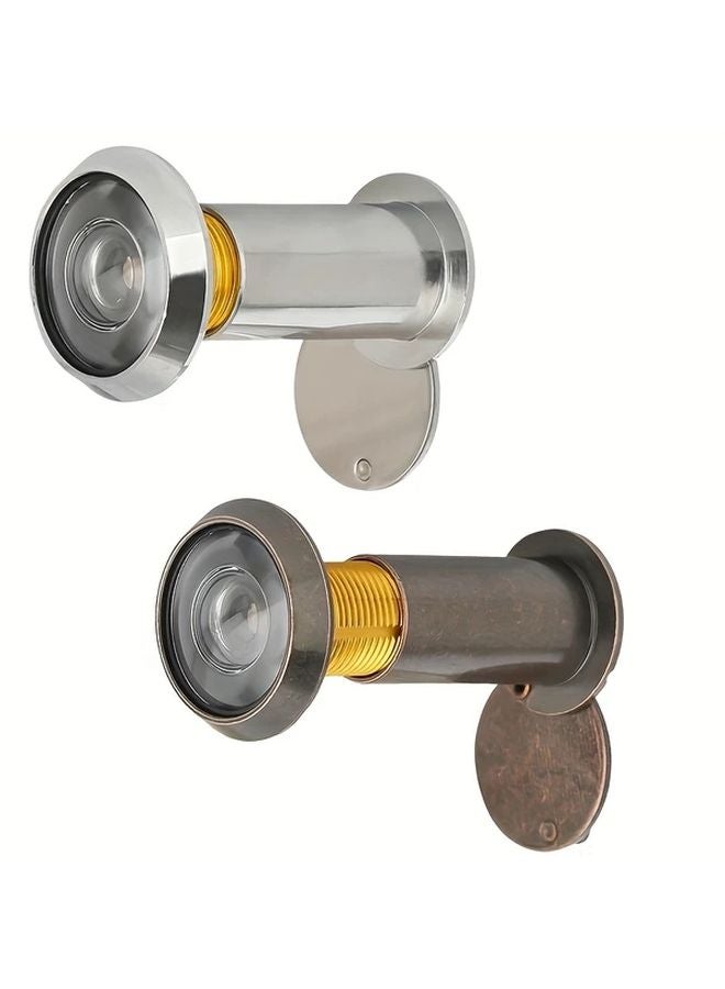 1PCS Silvery Gray Anti Theft Door Peephole Cat Eye Observer HD Glass Lens 220 Wide Angle - Image 2