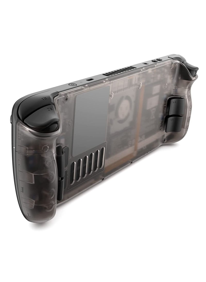 JSAUX - Transparent Back Plate Compatible for Steam Deck, DIY Replacement Shell Case Set Compatible with Steam Deck, Buttons with Three Different Heights and Feel - Image 1