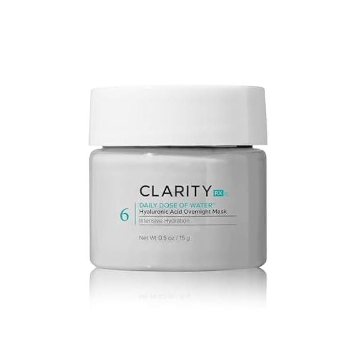 ClarityRx Daily Dose of Water Hyaluronic Acid Overnight Face Mask for Intensive Hydration, Plant-Based, Medical-Grade & Cruelty-Free - Image 1
